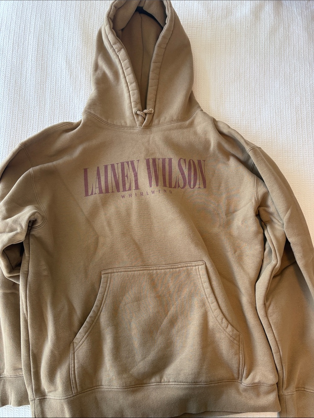 Tan Pullover Hoodie with Front Graphic